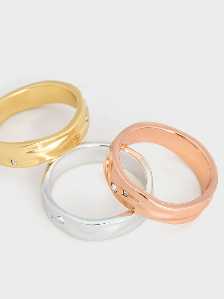 Anillo escultural Ottilie, Oro rosa, hi-res