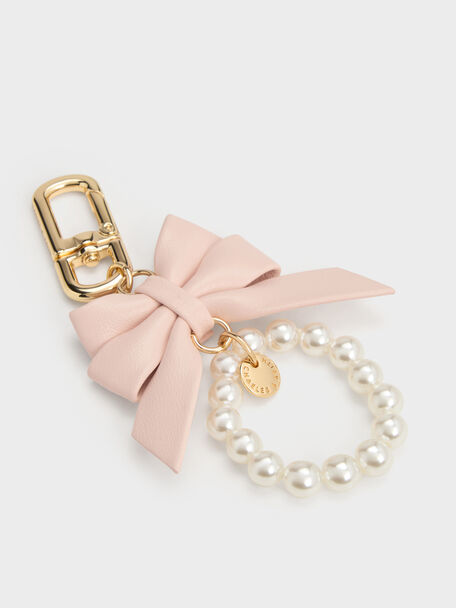 Halsey Bow-Pearl Charm, Soft Pink, hi-res