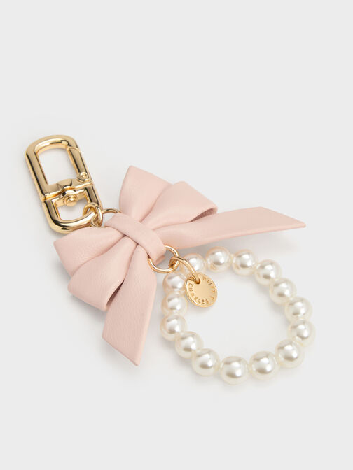 Halsey Bow-Pearl Charm, Soft Pink, hi-res