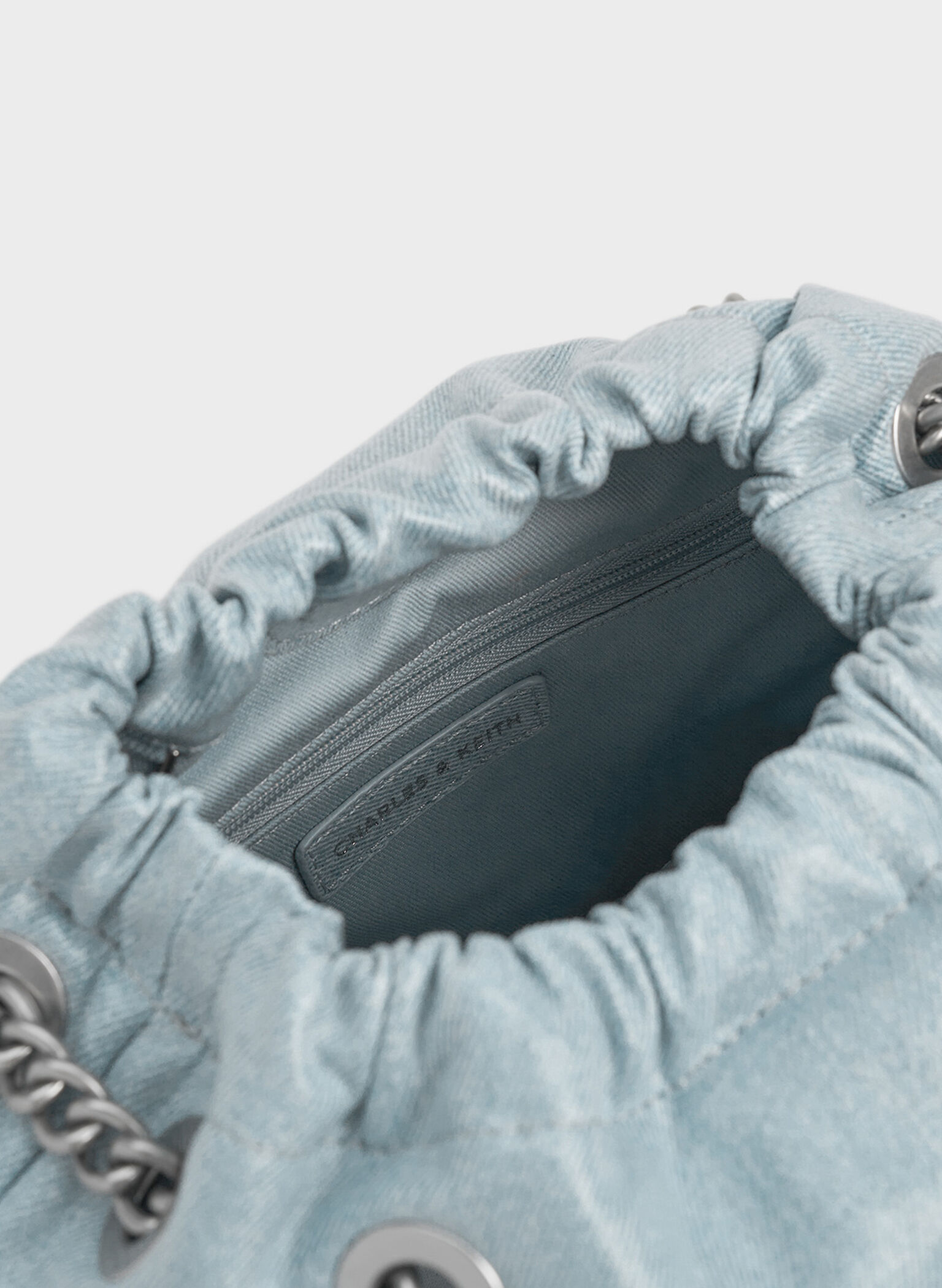 Caia Denim Chain-Handle Tote Bag, Denim Blue, hi-res