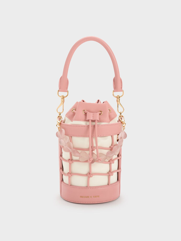 Estelle | Luxury Fuschia Pink Mini Bag | Rhinestone Embellished Handle