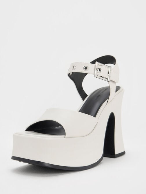 Jocelyn Grommet Ankle-Strap Platform Sandals, White, hi-res