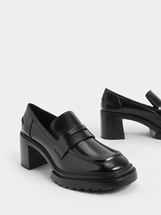 Kaiya Penny Loafer Pumps, Black, hi-res