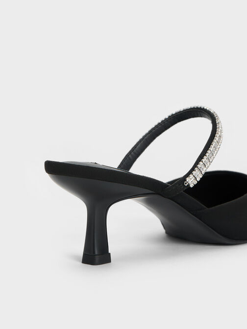 Ambrosia 寶石鍊尖頭細跟鞋, 黑色特別款, hi-res