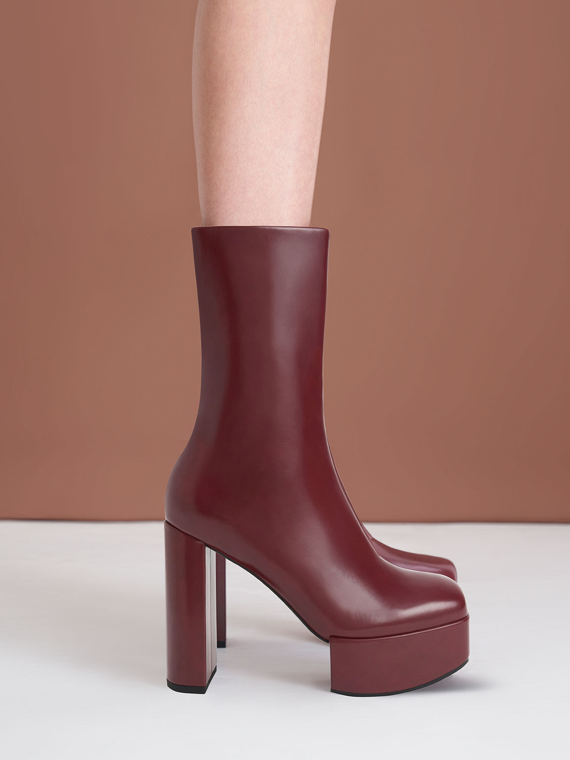 Corinth Blade Heel Boots, Maroon, hi-res
