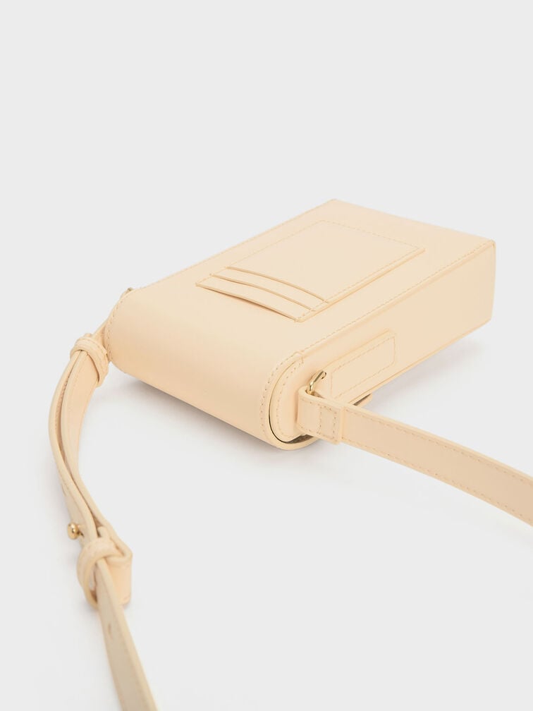 Freida Metallic Accent Elongated Pouch, Beige, hi-res