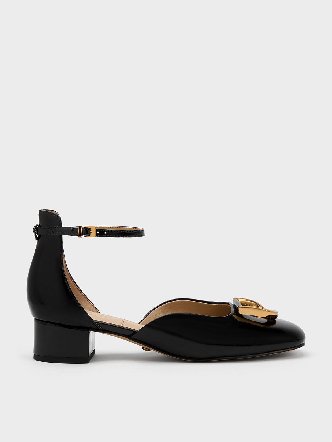 Gabine Patent Leather D'Orsay Pumps, Black, hi-res