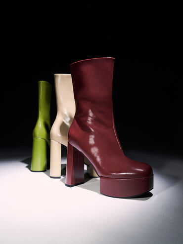 Corinth Blade Heel Boots, Maroon, hi-res
