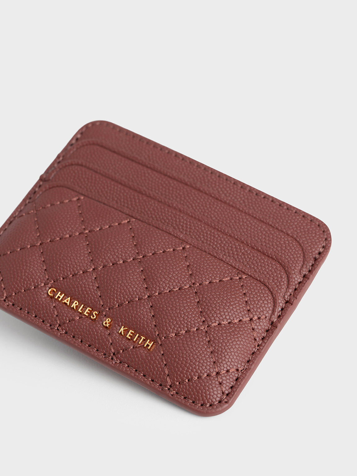 Quilted Cardholder, Chocolate, hi-res