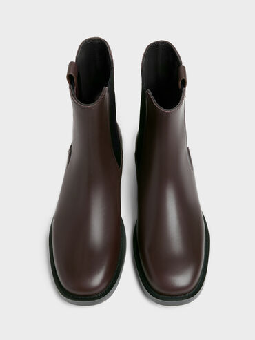 Kallie Leather Chelsea Boots, Dark Brown, hi-res