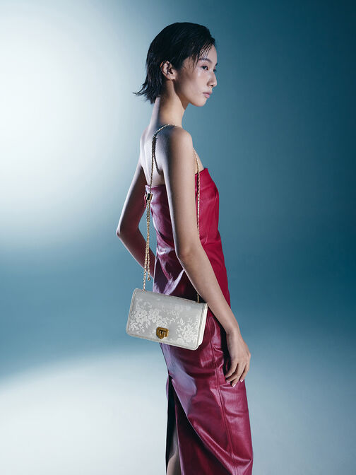 Jacquard Mini Bag, Cream, hi-res
