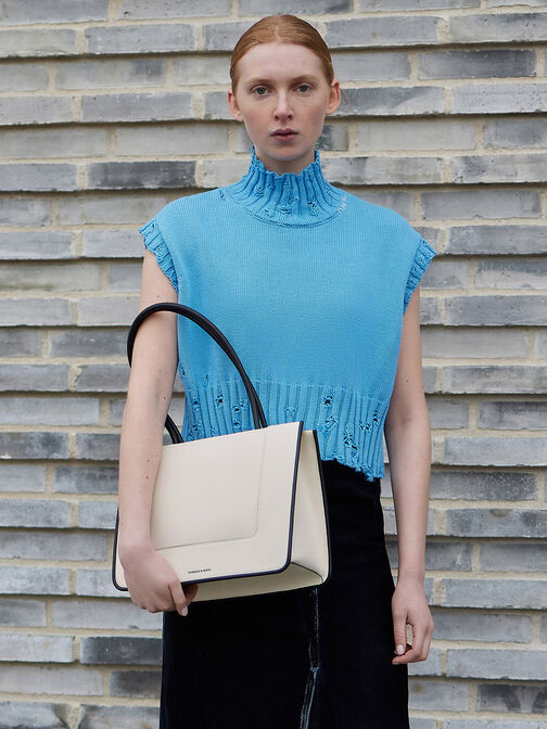 Bolso tote Daylla, Crema, hi-res