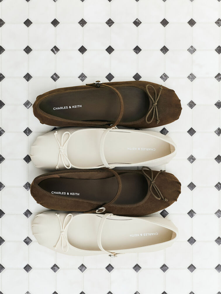 Emiko Bow Mary Jane Flats, Chalk, hi-res