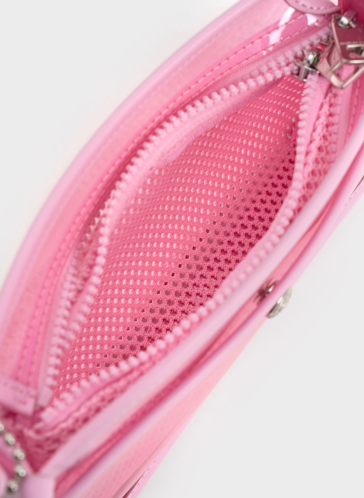 Norah See-Through Mesh Shoulder Bag, Bubble Gum Pink, hi-res