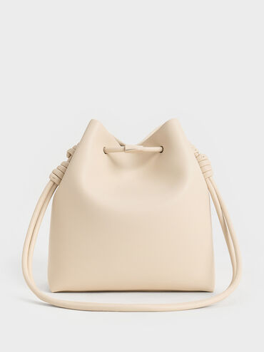 Bolso bombonera Leia con nudos, Beige, hi-res