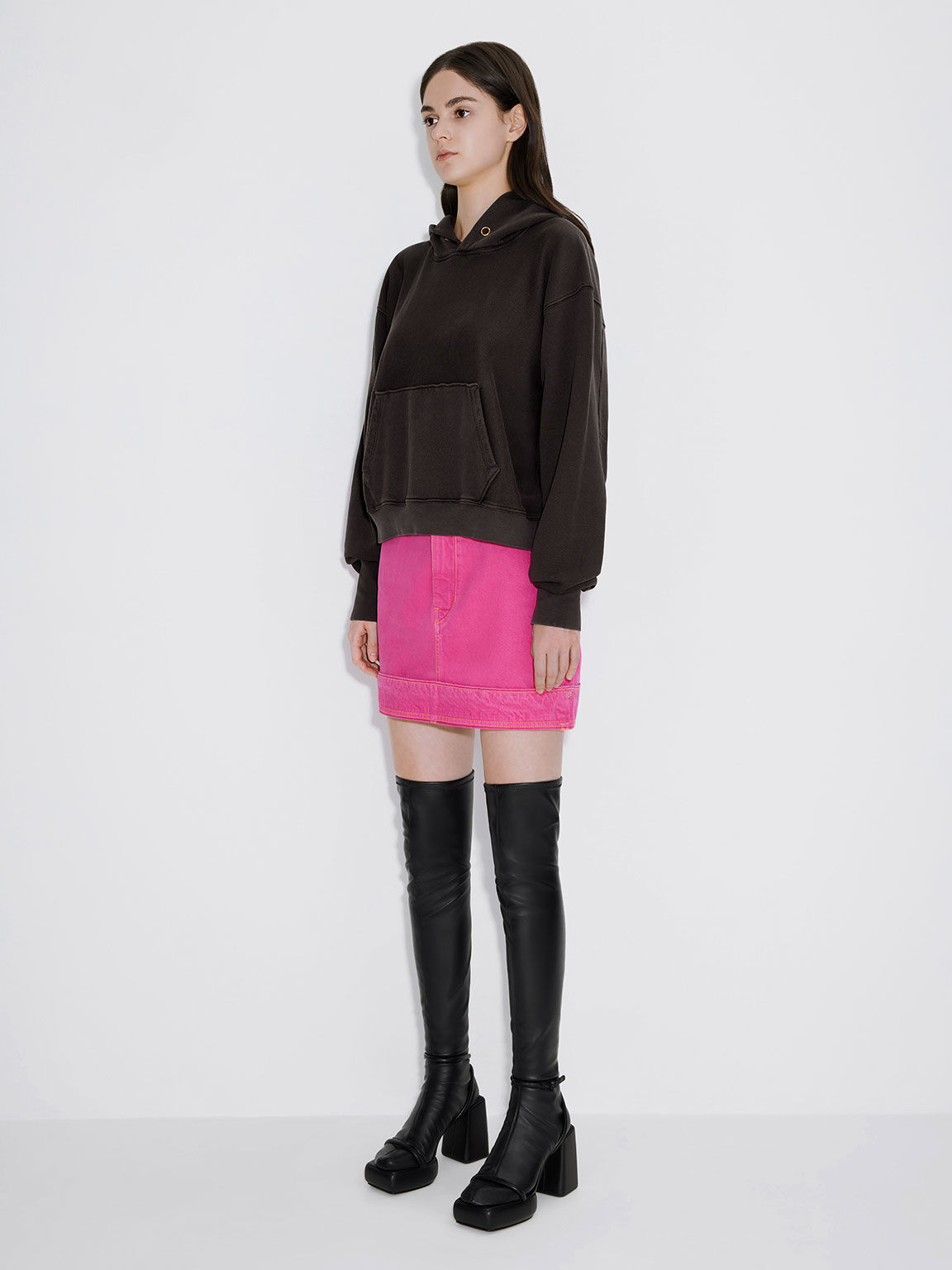 Black Lucile Thigh High Boots CHARLES KEITH SG