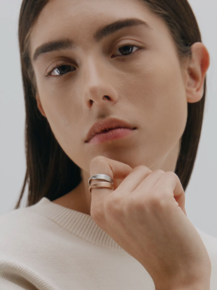 Lena Twist Ring, Rose Gold, hi-res