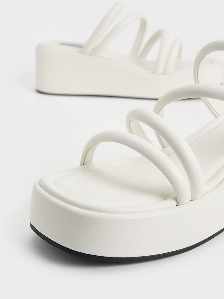 White Strappy Platform Wedges CHARLES & KEITH SG