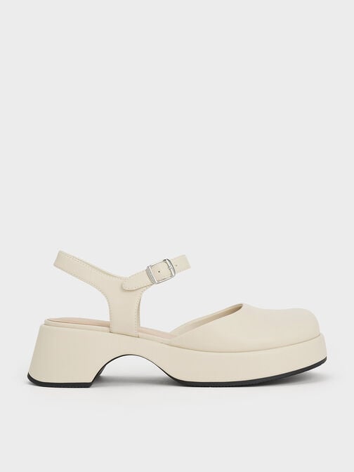 Nerina Ankle-Strap Platform Flats, Chalk, hi-res