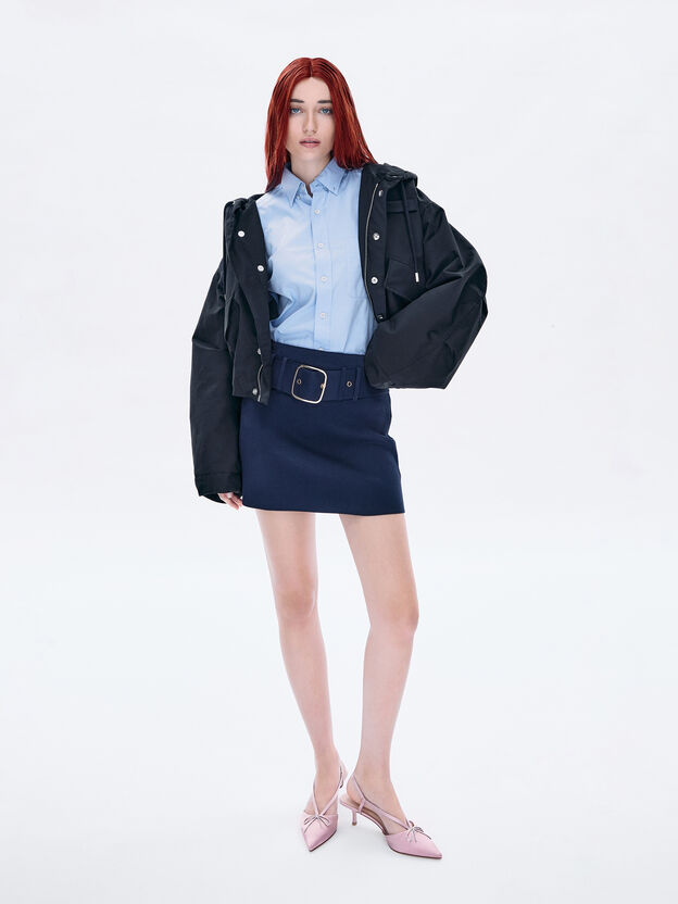 리사이클 폴리에스터 크리스털-보우 키튼-힐 슬링백 펌프스, 라일락, hi-res