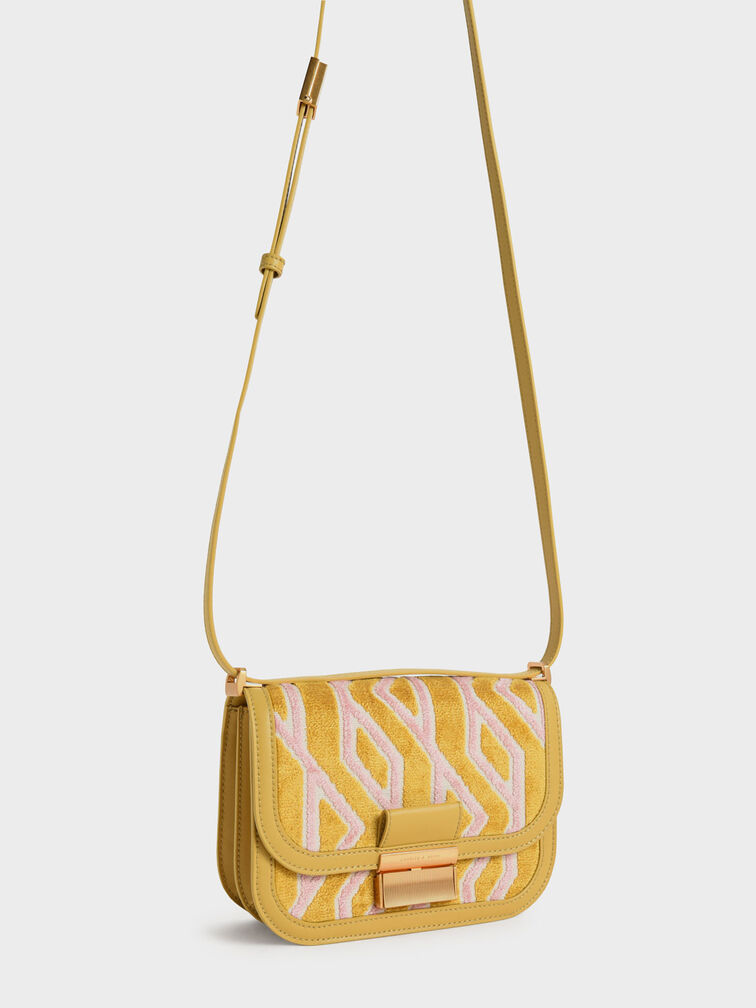 Charlot Jacquard Printed Bag, Mustard, hi-res