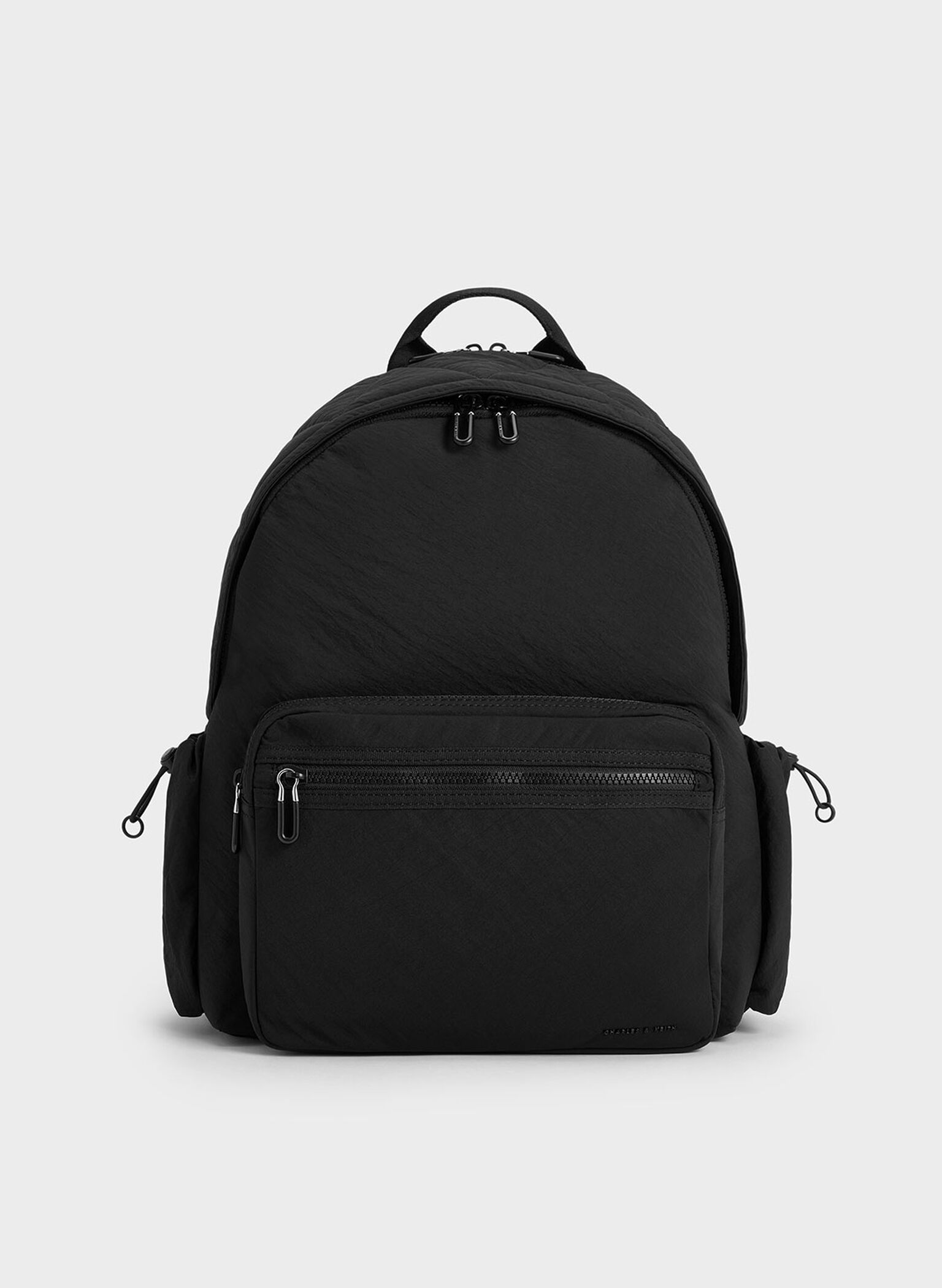 Noir Soleil Nylon Backpack CHARLES & KEITH CL