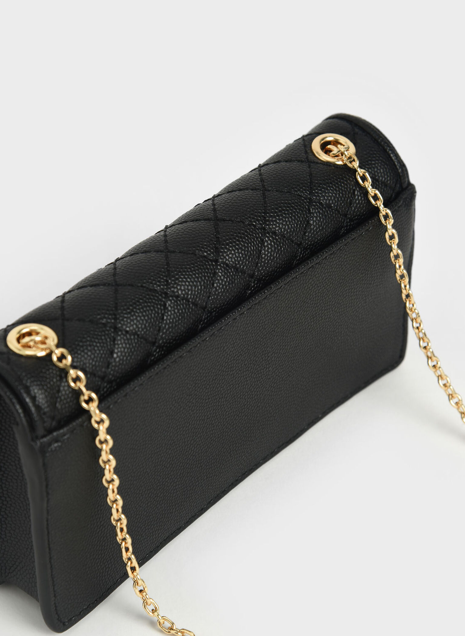 Quilted Pouch, Black, hi-res