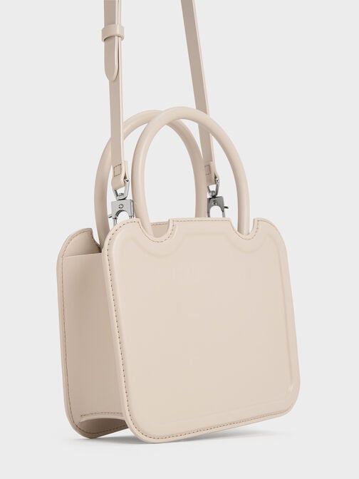 Perline Sculptural Top Handle Bag, Oat, hi-res