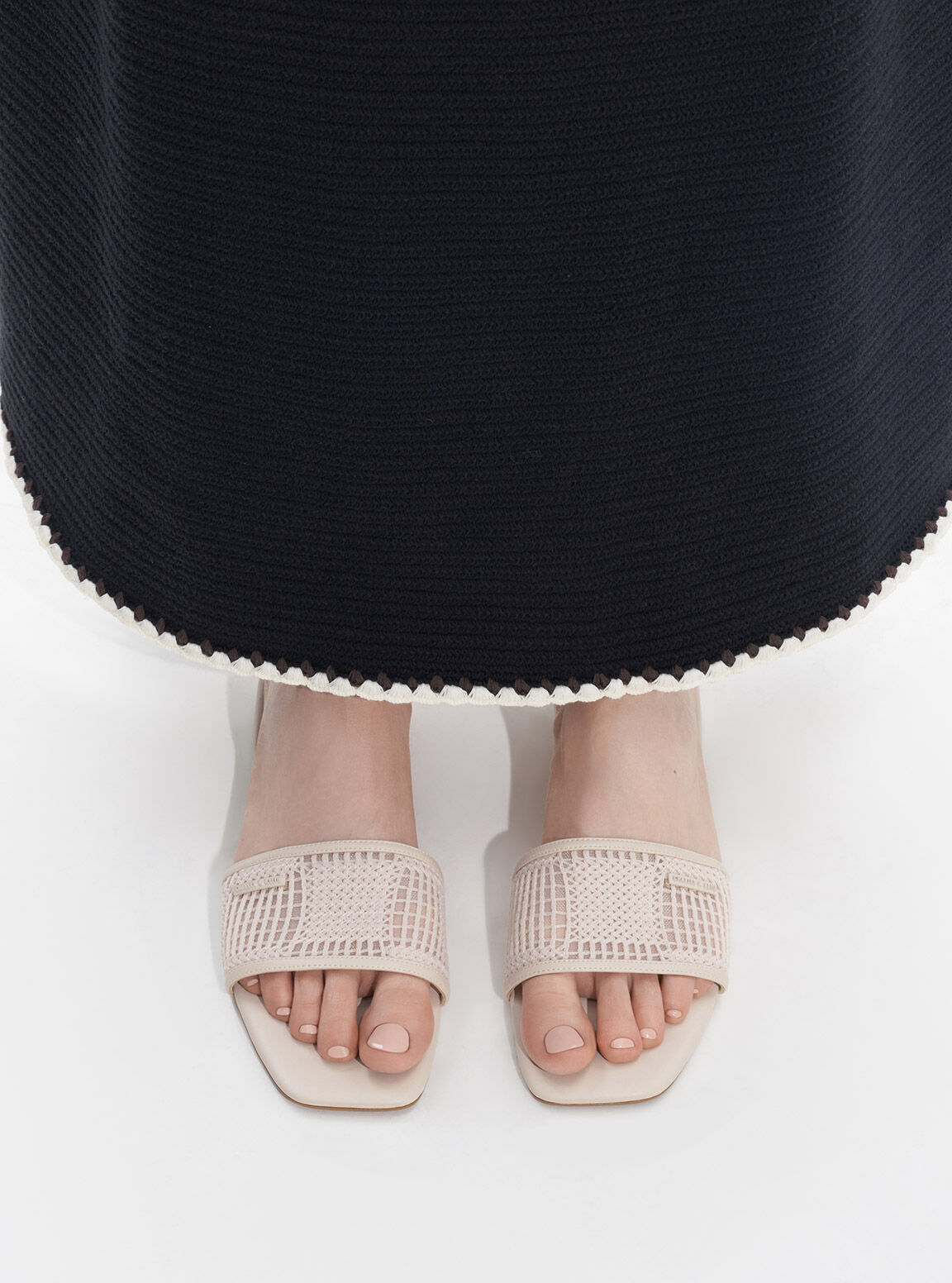 Cream slide sandals shop