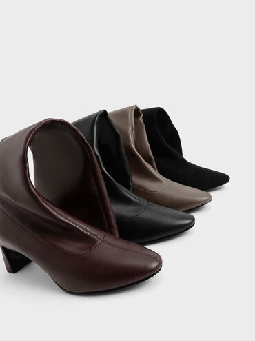Knee-High Blade Heel Boots, Black, hi-res