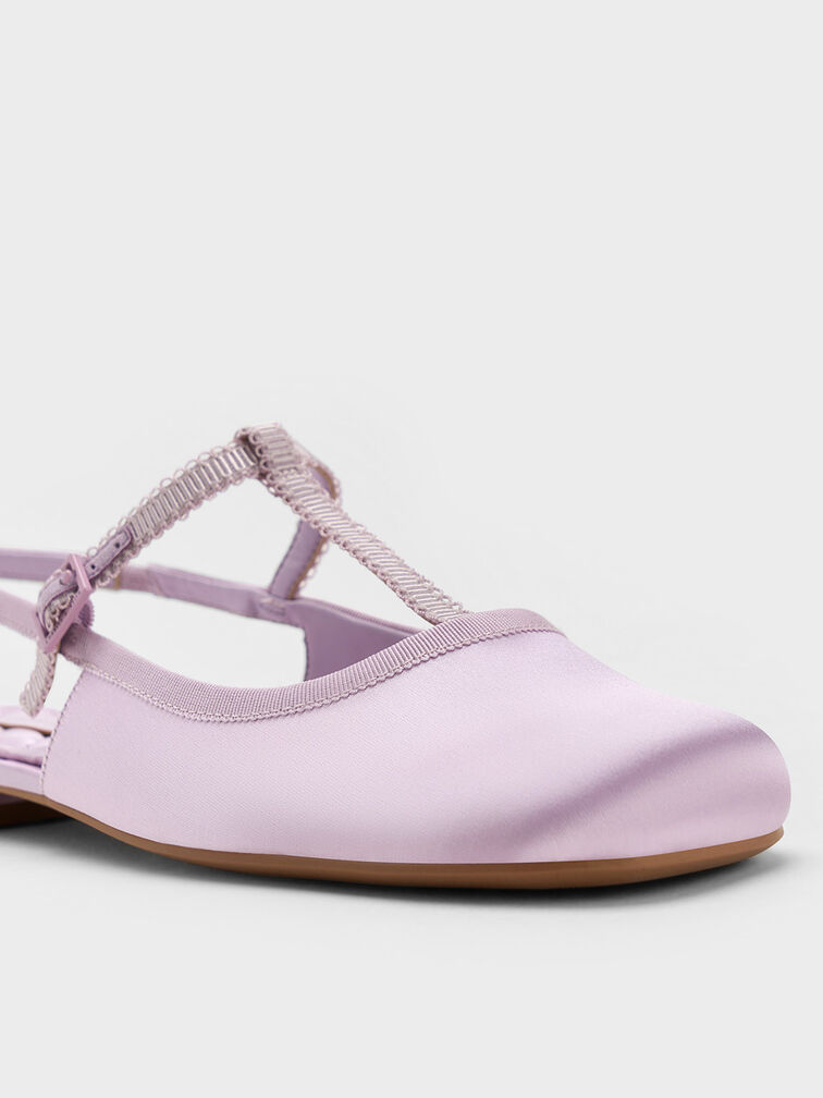 T-Bar Mary Jane Slingback Flats, Lilac, hi-res