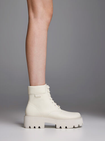 Ripley Ridged-Sole Ankle Boots, Chalk, hi-res