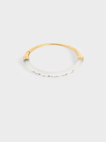 "Just Us Two, You And I" Printed Bracelet, Gold, hi-res