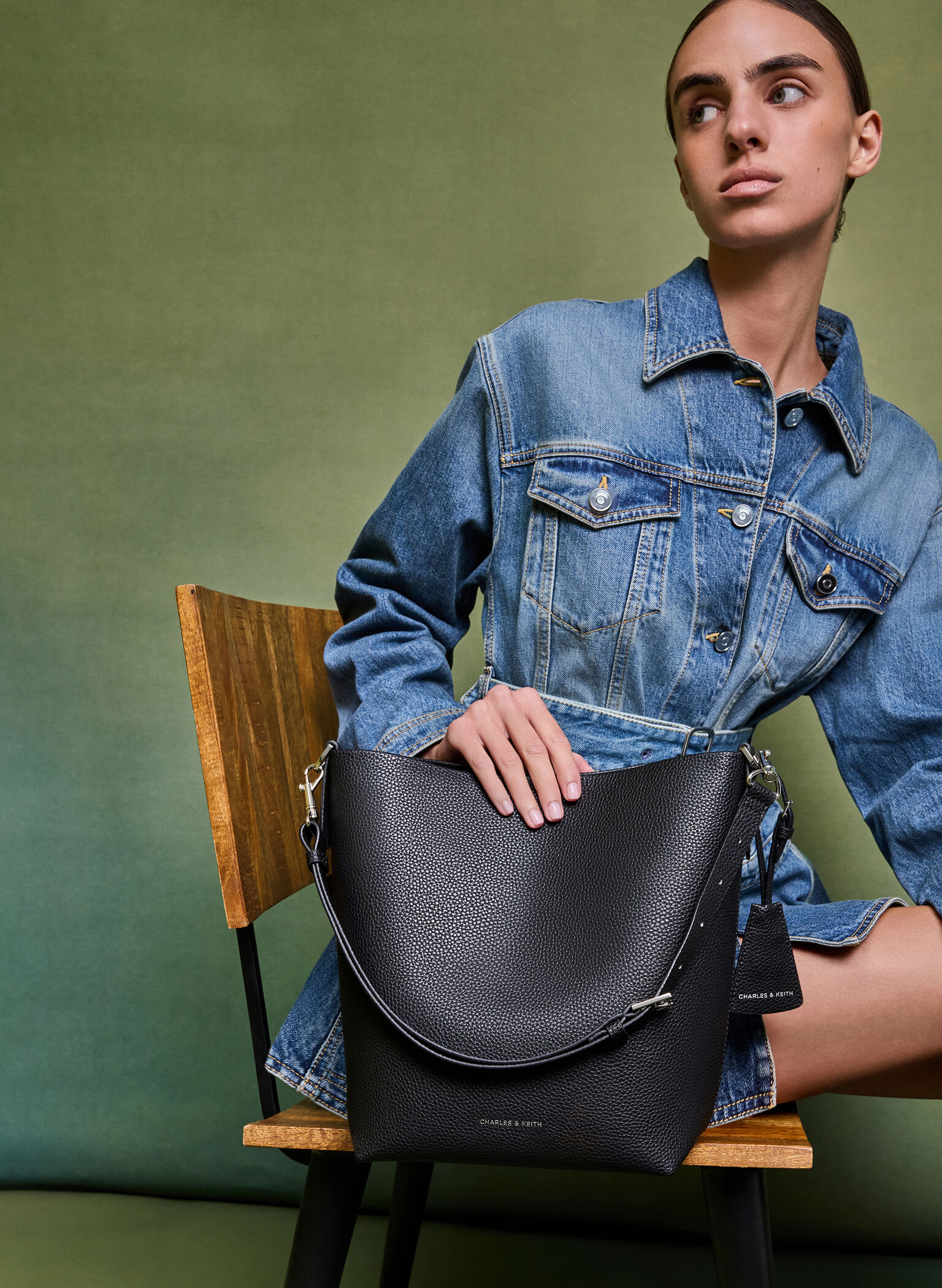 Beryl Bucket Bag, Noir, hi-res
