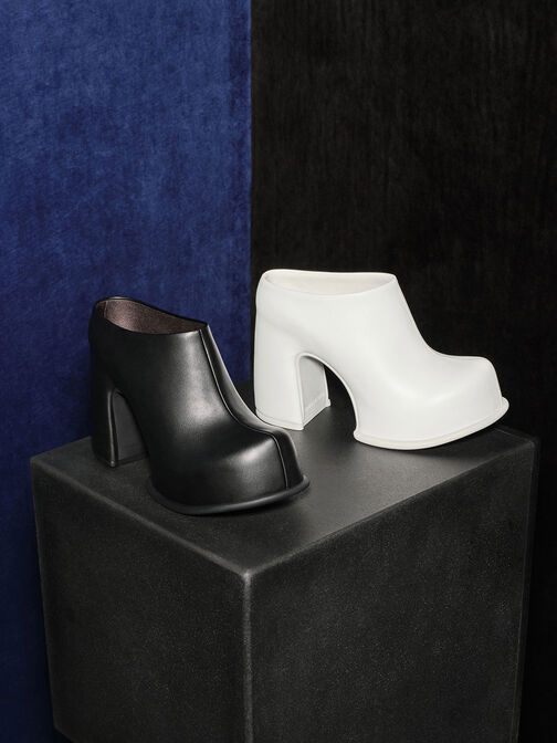 Pixie Platform Mules, Black, hi-res