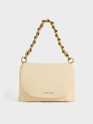 Bea Braided Chain Handle Bag, Beige, hi-res