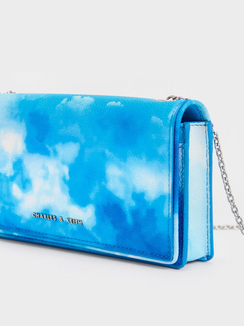 Cloud-Print Quilted Pouch, Multi, hi-res