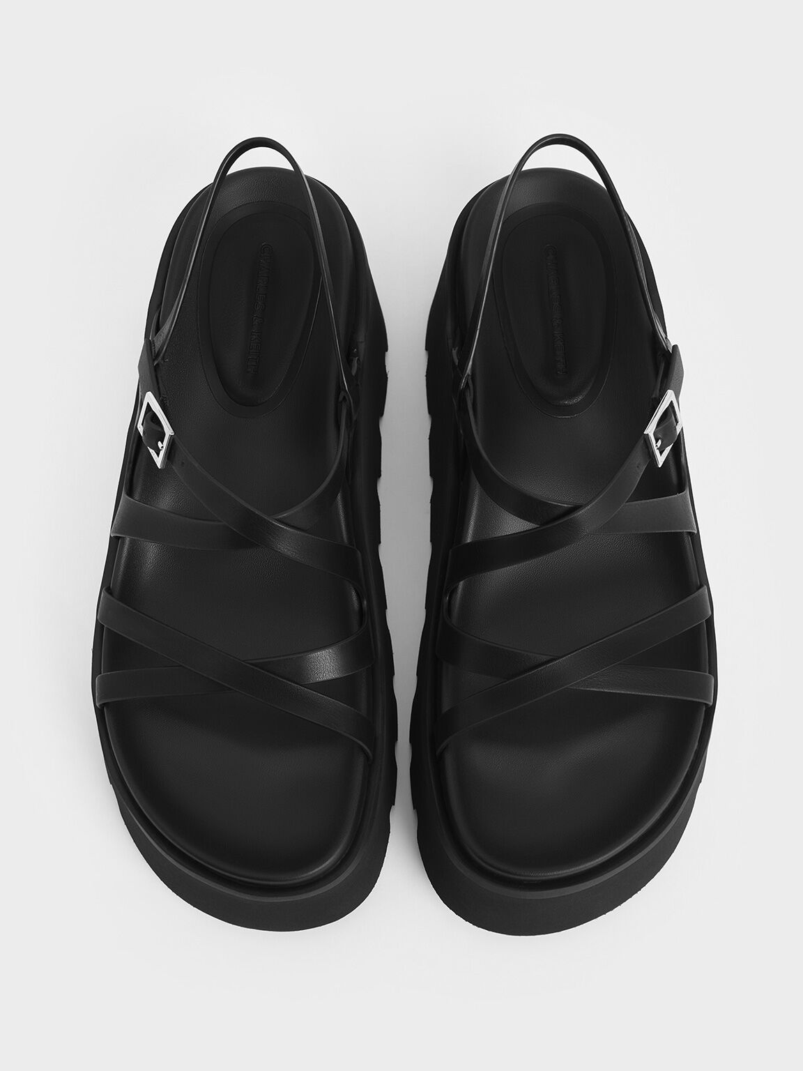 Black crossover sandals sales