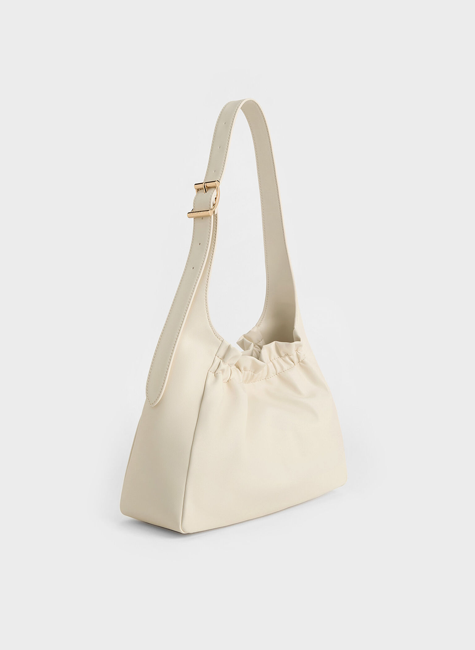 Bolso fruncido Brigette, Crema, hi-res