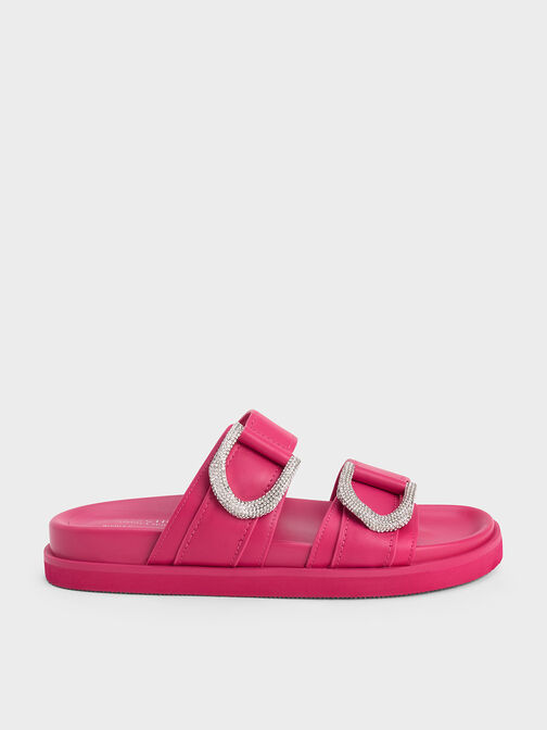 Gem-Embellished Gabine Slides, Pink, hi-res