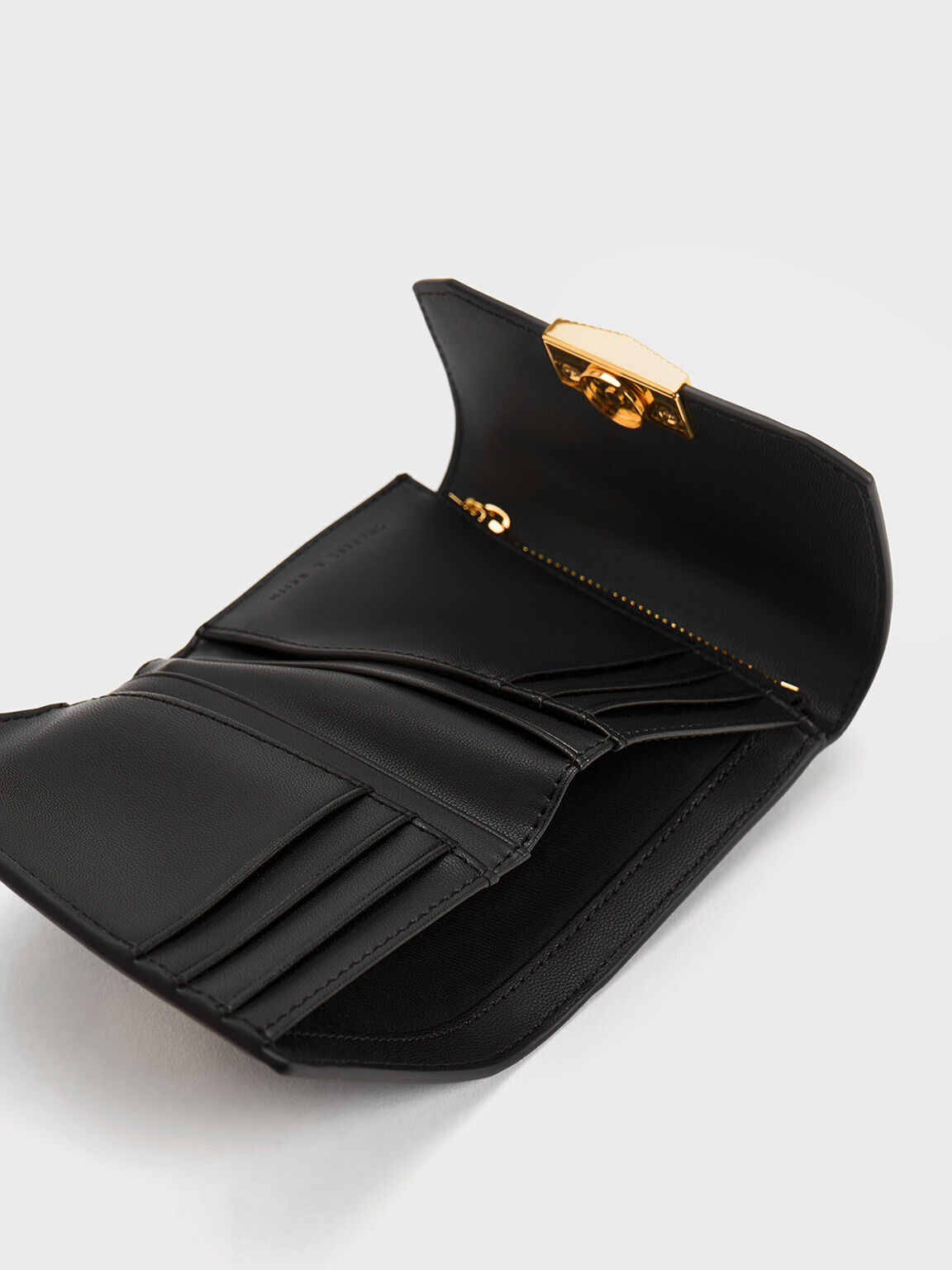 Kalinda Metallic Accent Wallet, Black, hi-res