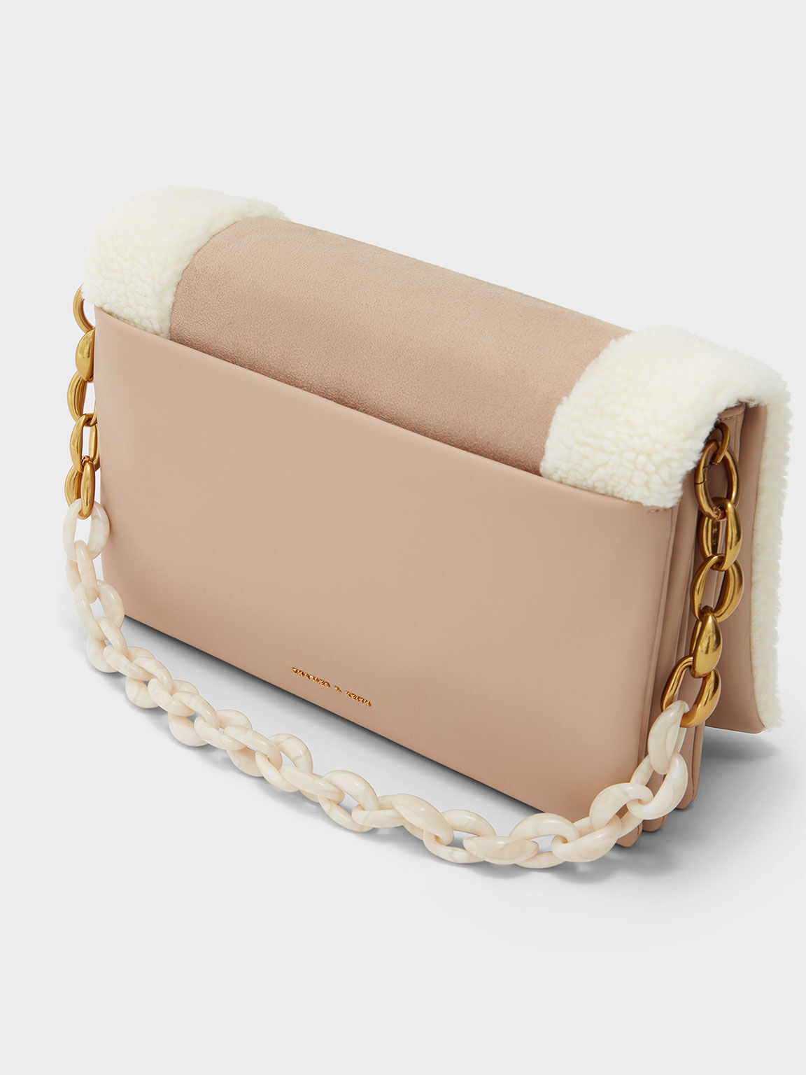 Evelynn Push-Lock Textured Shoulder Bag, Multi, hi-res