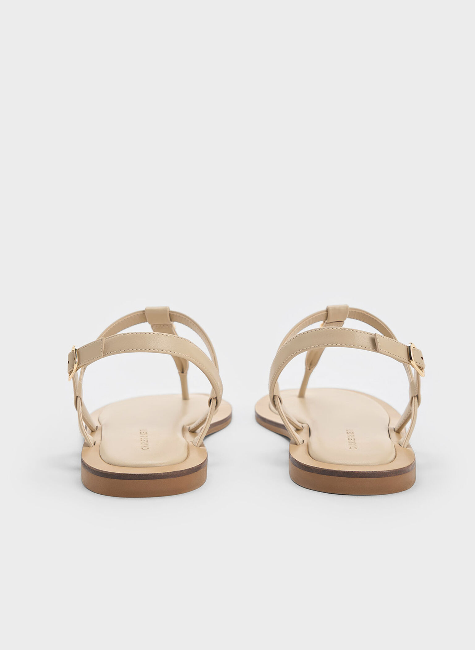 Trifina Metallic-Accent Thong Sandals, Taupe, hi-res