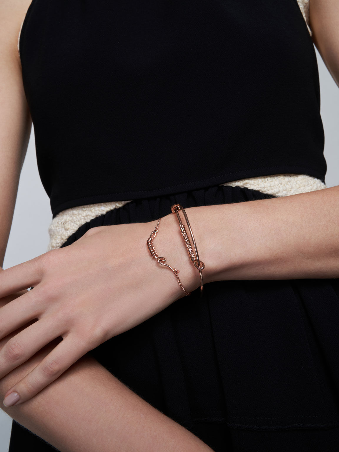 Open Cuff Twist Bracelet, Rose Gold, hi-res