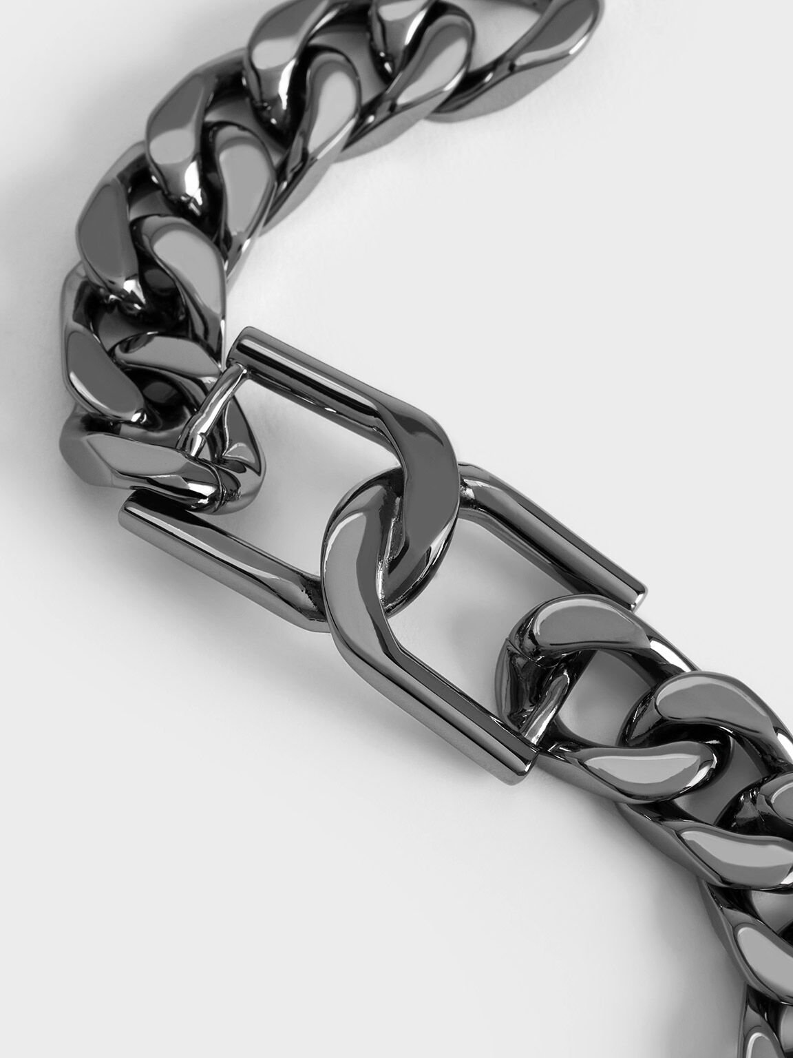 Gabine Chain-Link Bracelet, Black, hi-res
