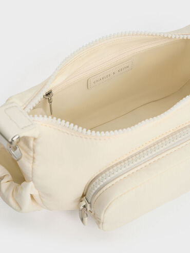 Soleil Nylon Shoulder Bag, Cream, hi-res