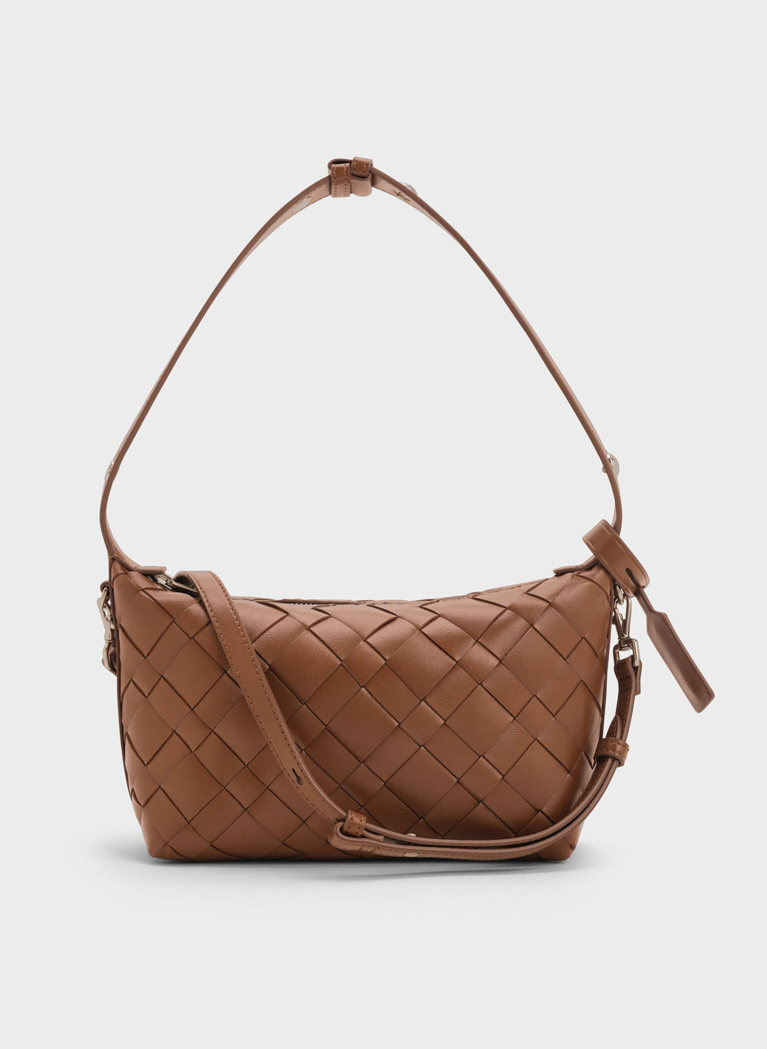 Ivette Woven Shoulder Bag, Chocolate, hi-res