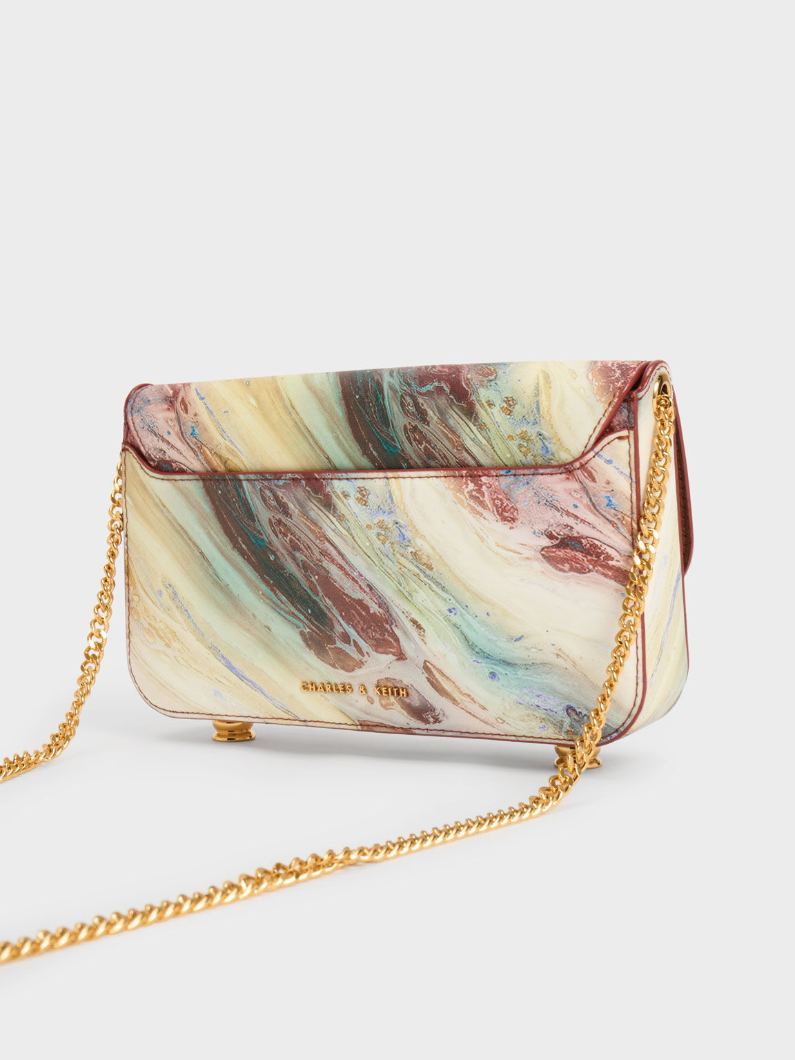 Meriah Swirl-Print Clutch, Multi, hi-res