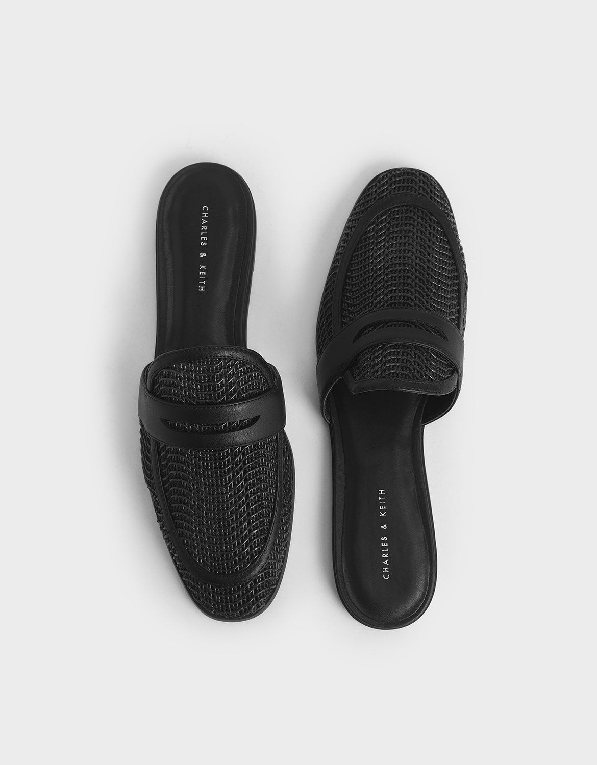 Woven black mules Clearance