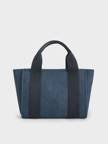Bolso tote Kay en denim, Azul mezclilla, hi-res